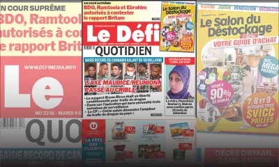 Voici la une du Défi Quotidien de ce mardi 04 Octobre 2022