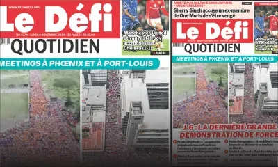 Voici la une du Défi Quotidien de ce Lundi 04 Novembre 2024