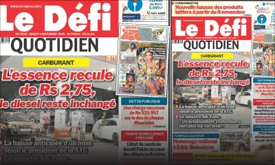 Voici la une du Défi Quotidien de ce Mardi 04 Novembre 2025
