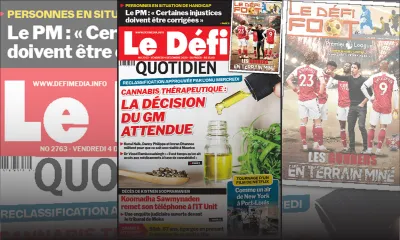 Voici la Une du Défi Quotidien de ce vendredi 04 décembre 2020