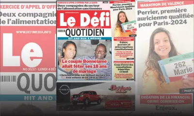 Voici la une du Défi Quotidien de ce Lundi 041 Décembre 2023