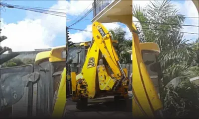 Travaux sur un terrain à Forest-Side: un JCB endommage des colonnes de sa maison