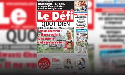 Voici la Une du Défi Quotidien de ce mercredi 05 février 2020