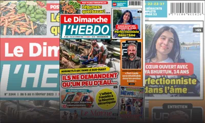 Voici la Une de Le Dimanche/L'Hebdo de ce dimanche 05 Février 2023