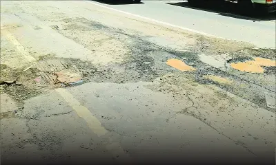 Trou béant et perdition d’eau rue Pasteur, Port-Louis