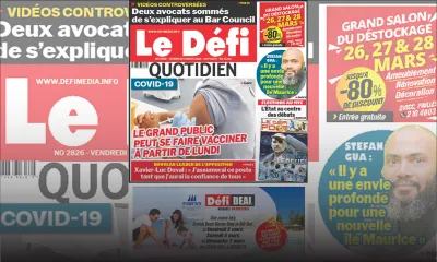 Voici la Une du Défi Quotidien de ce vendredi 05 mars 2021