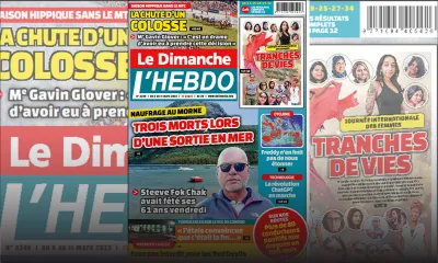 Voici la Une de Le Dimanche/L'Hebdo de ce dimanche 05 Mars 2023