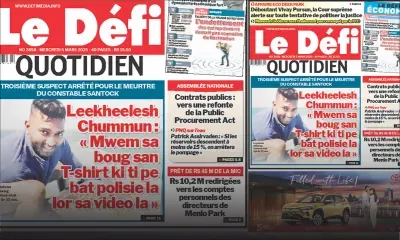 Voici la une du Défi Quotidien de ce Mercredi 05 Mars 2025