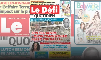 Voici la une du Défi Quotidien de ce jeudi 05 Mai 2022