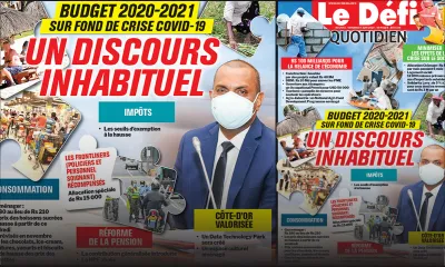 Voici la Une du Defi Quotidien de ce vendredi 05 juin 2020