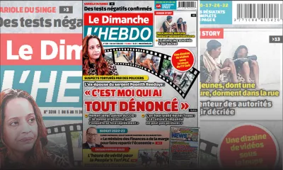 Voici la Une de Le Dimanche/L'Hebdo de ce dimanche 05 Juin 2022