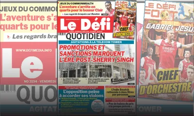 Voici la une du Défi Quotidien de ce vendredi 05 Août 2022