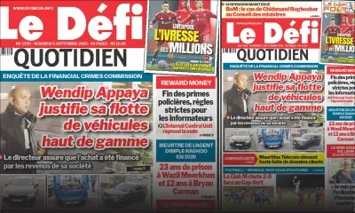 Voici la une du Défi Quotidien de ce Vendredi 05 Septembre 2025