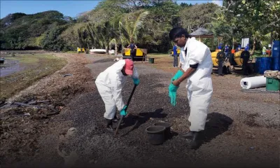 Conséquence du naufrage du MV Wakashio : sept lagons encore pollués
