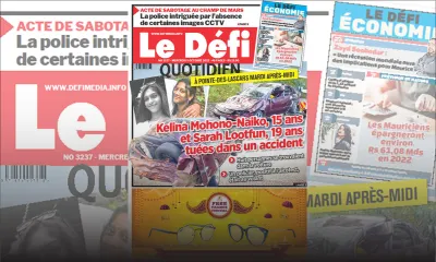 Voici la une du Défi Quotidien de ce mercredi 05 Octobre 2022