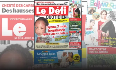 Voici la une du Défi Quotidien de ce Jeudi 05 Octobre 2023