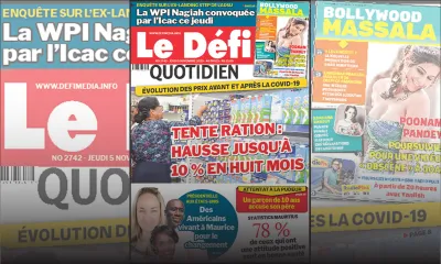 Voici la Une du Défi Quotidien de ce jeudi 05 novembre 2020