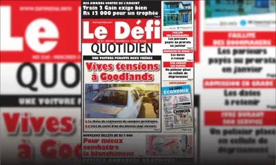 Voici la Une du Defi Quotidien de ce mercredi 05 décembre 2018