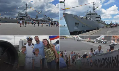 L’INS Darshak accueille les Mauriciens à son bord
