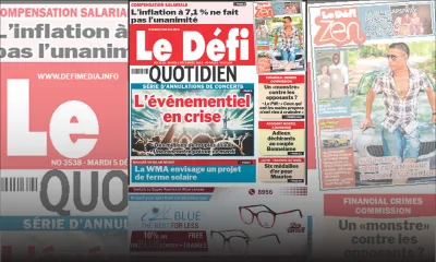 Voici la une du Défi Quotidien de ce Mardi 05 Décembre 2023