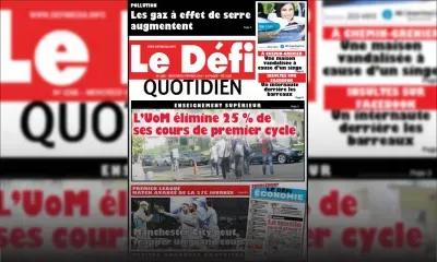 Voici la Une du Defi Quotidien de ce mercredi 06 Février 2019