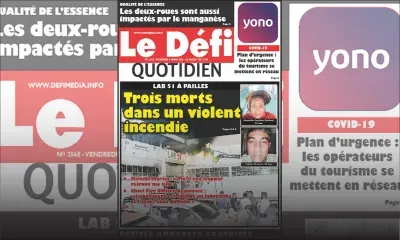 Voici la Une du Défi Quotidien de ce vendredi 06 mars 2020