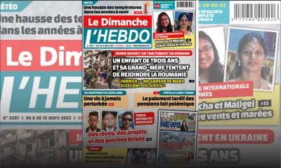 Voici la Une de Le Dimanche/L'Hebdo de ce dimanche 06 mars 2022