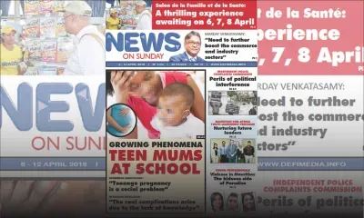 Voici la Une de News On Sunday de ce vendredi 06 avril