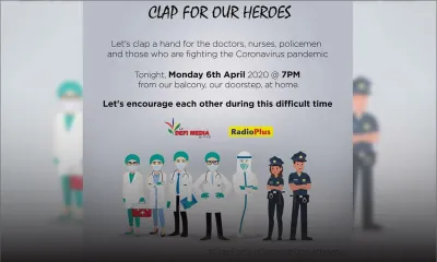 Covid-19 : Une minute d’applaudissements pour nos frontliners à 19 heures ce soir 