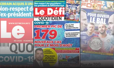 Voici la Une du Défi Quotidien de ce vendredi 06 Août 2021