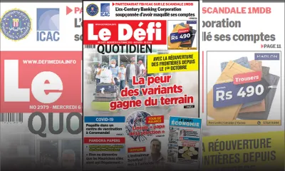 Voici la Une du Défi Quotidien de ce mercredi 06 Octobre 2021