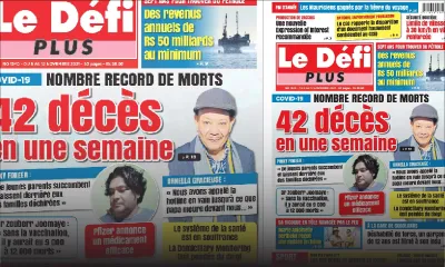 Voici la Une du Défi Plus de ce samedi 06 Novembre 2021