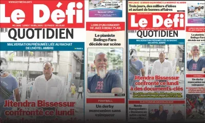 Voici la une du Défi Quotidien de ce Lundi 07 Avril 2025