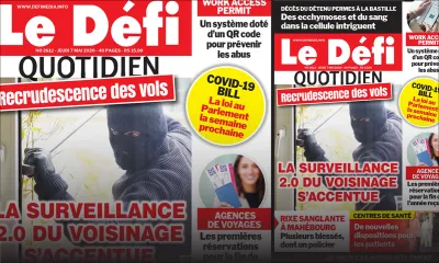 Voici la Une du Defi Quotidien de ce jeudi 07 mai 2020