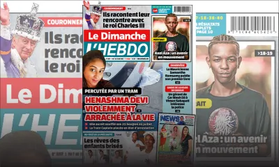 Voici la Une de Le Dimanche/L'Hebdo de ce Dimanche 07 Mai 2023