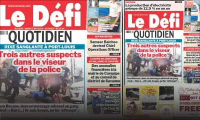 Voici la une du Défi Quotidien de ce Mardi 07 Mai 2024