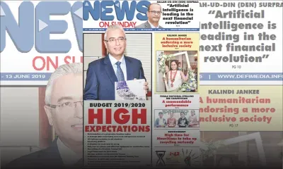 Voici la Une de News on Sunday de ce Vendredi 07 Juin 2019