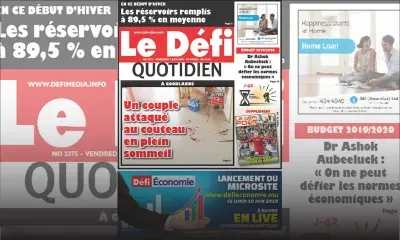 Voici la Une du Défi Quotidien de ce Vendredi 07 Juin 2019