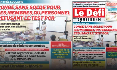 Voici la Une du Défi Quotidien de ce lundi 07 juin 2021