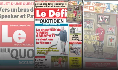 Voici la une du Défi Quotidien de ce Vendredi 07 juillet 2023