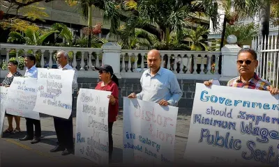 Salaire minimum : la fédération des syndicats du secteur public proteste devant la Government House