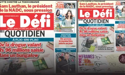 Voici la une du Défi Quotidien de ce Mardi 07 Octobre 2025