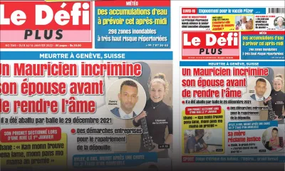 Voici la Une du Défi Plus de ce samedi 08 janvier 2022