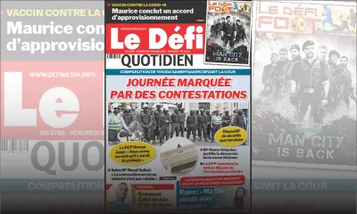 Voici la Une du Défi Quotidien de ce vendredi 08 janvier 2021