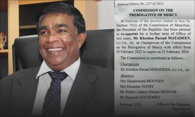 Chandra Prakashsing Dip gracié : la Présidence renvoie la balle à la Commission 