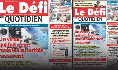 Voici la une du Défi Quotidien de ce Mercredi 08 Janvier 2025