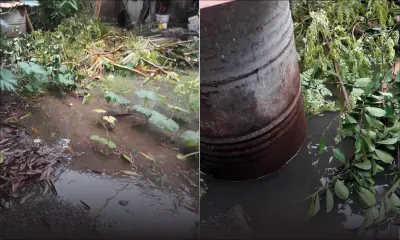 Morcellement Goolamally, Le Hochet-Terre Rouge : une cour inondée à cause de la décharge du voisin