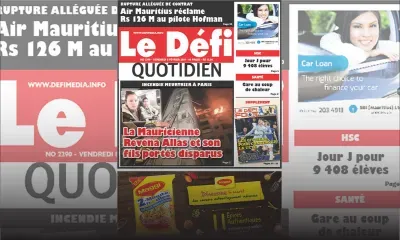 Voici la Une du Defi Quotidien de ce vendredi 08 Février 2019