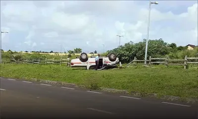 Goodlands: un 4x4 de la police se renverse