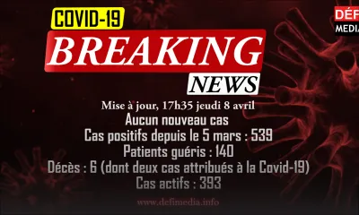 Covid-19 : aucun nouveau cas détecté cet après-midi